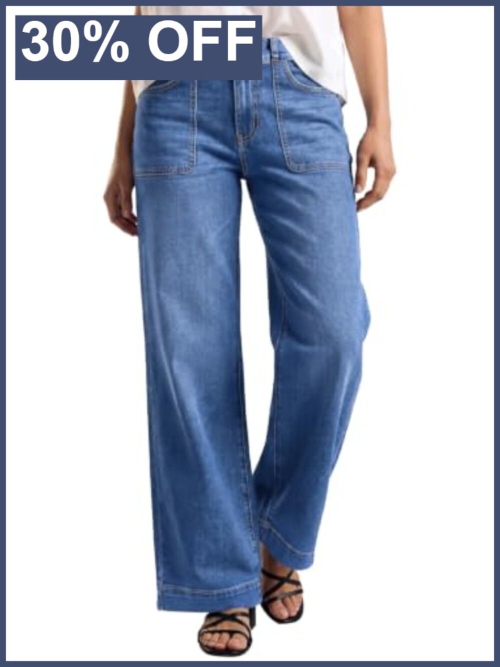High Waisted Tummy Control Stretch Denim Straight Leg Jeans